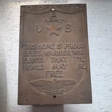 WWII ww1 US Army general national honor tablet Plaque Sign bronze colored