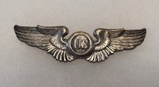 1920s N.S. Meyer New York Sterling Silver U.S. Pilot Observer Wings Badge