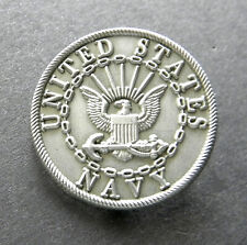 US NAVY USN PEWTER ROUND EMBLEM LAPEL PIN BADGE 1 INCH picture